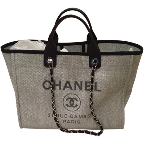 chanel beach tote grey|Chanel handbags outlet.